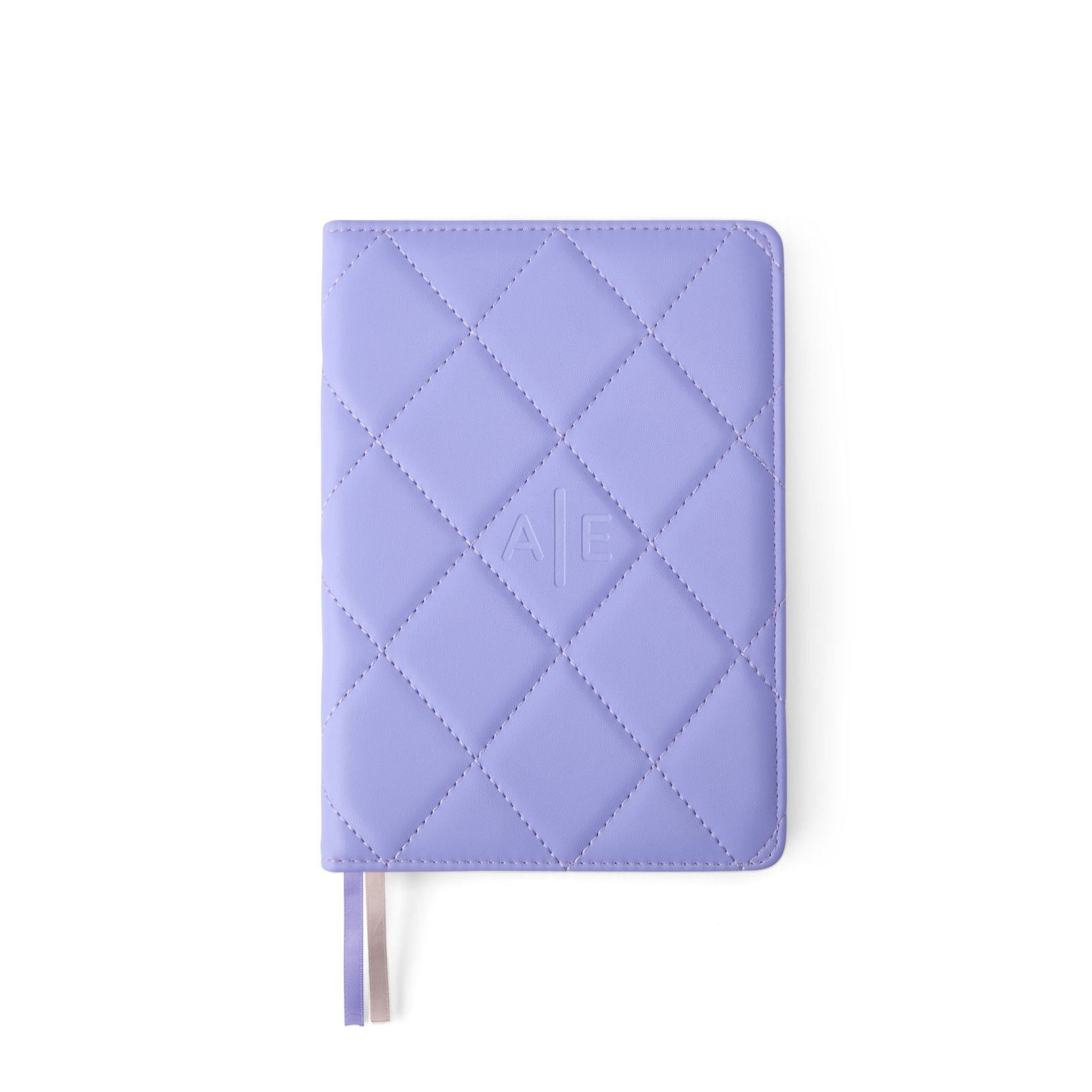 Format Cahier A5 notebook in Iris Céleste, quilted lavender cover