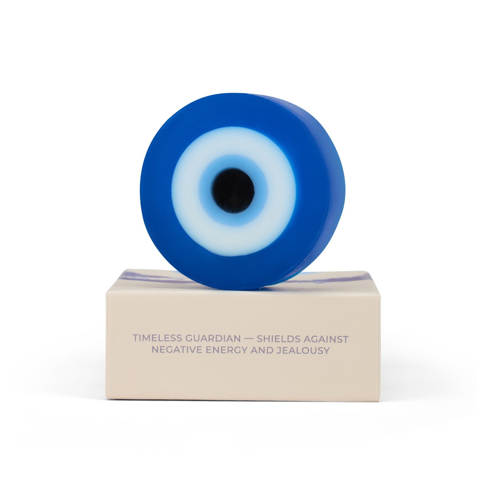 Hand soap in Bleu Nuit beside its Atelier Eugénie box