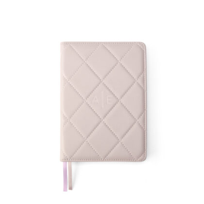 Atelier Eugénie format A5 notebook with padded PU cover in light grey front view