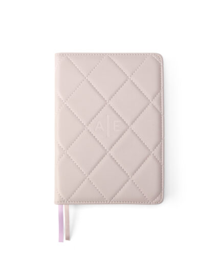 Atelier Eugénie format A5 notebook with padded PU cover in light grey front view