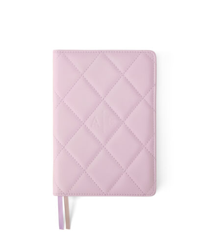 Atelier Eugénie A5 notebook with padded PU cover in lilac pink front view